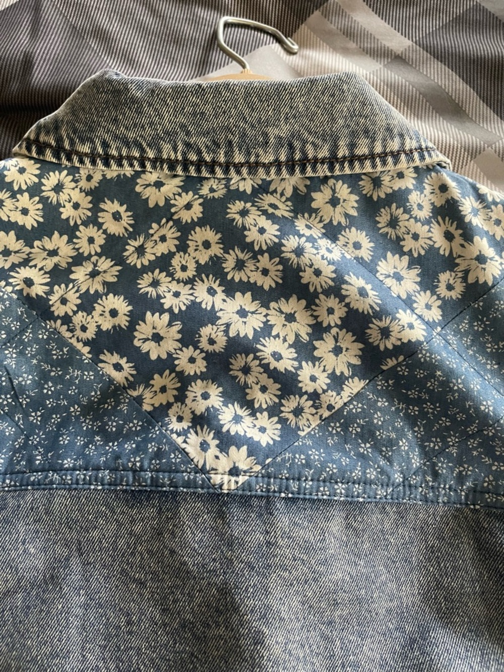 Avec Les Filles Denim Trucker Jacket Cottagecore quilted Patchwork Small - Picture 6 of 12
